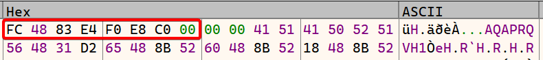 Deobfuscated bytes in heap memory